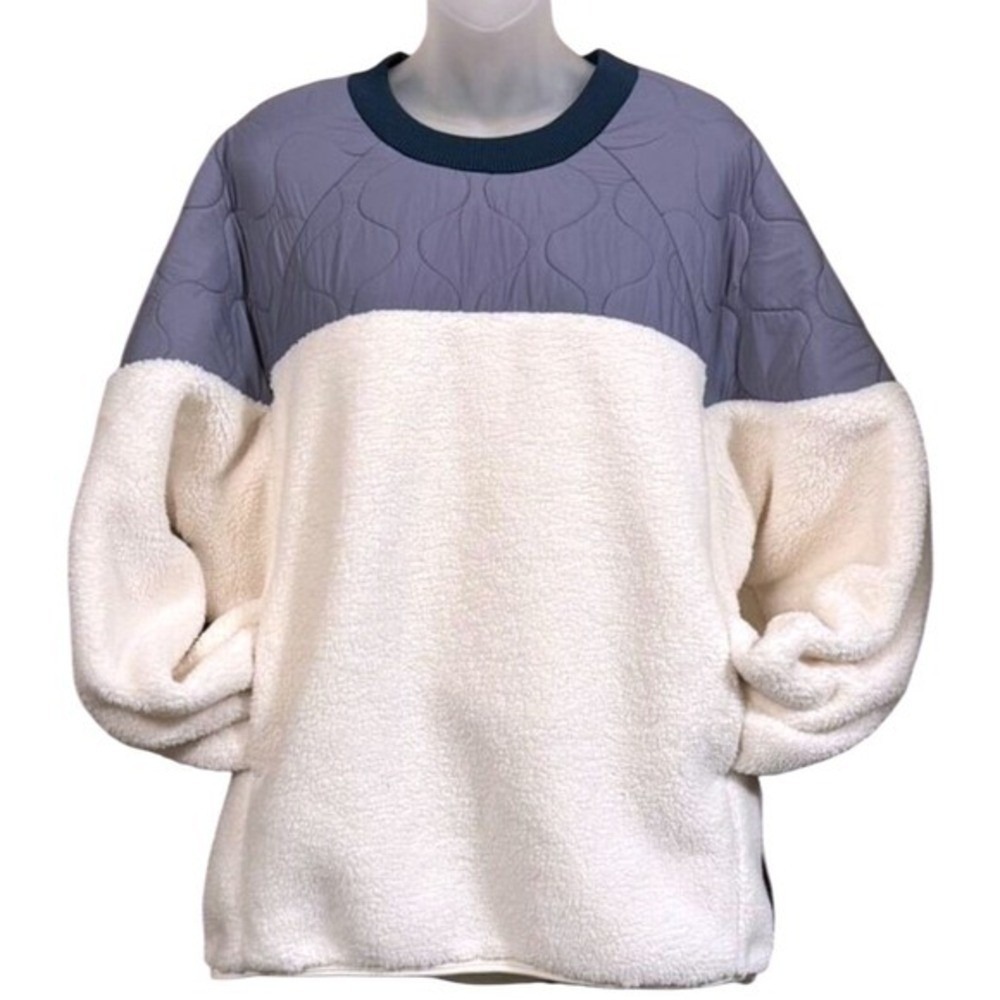 Free People Movement Drifter Crew Lavender Quilted Fleece Sweatshirt Size Large